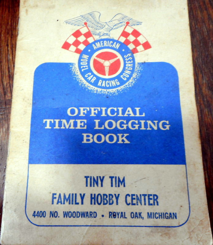 Tiny Tim log book from dave dobner Tiny Tim Hobby Center, Royal Oak